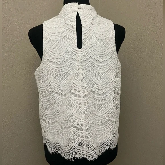 Haute Monde Lace Halter Neck Blouse White Size S - Picture 5 of 6
